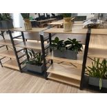 4 x Metal Framed Wooden Shelving Units 85cm x 125cm