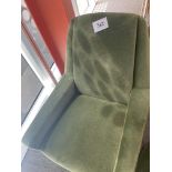 2 x Green Velvet Upholstered Armchairs