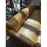 Tan Leather 4-Seater Sofa