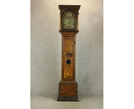 An early 18th century Richard Peckover of London longcase clock with square brass and silvered dial complete with silent and 