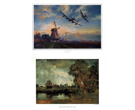 Military Collection of 2 Prints Operation MANNA A3 Print by Timothy O'Brian plus Dedham Lock and Mill by John Constable, 16x1