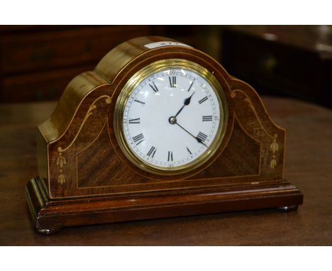 An Edwardian inlaid mantel clock 
