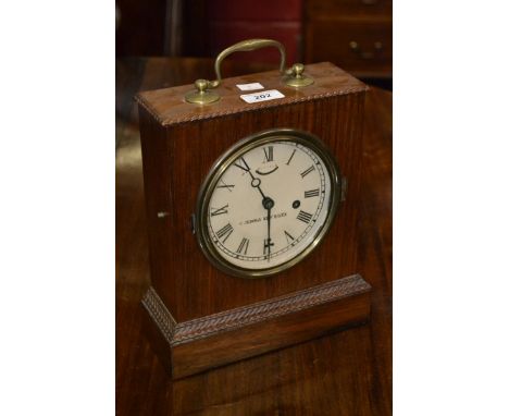 A mahogany cased mantel clock, painted face, Roman chapter, inscribed C.Jerome, New Haven.