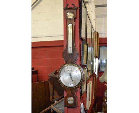 A Edwardian  mahogany inlaid barometer , L. Frederick Bilston