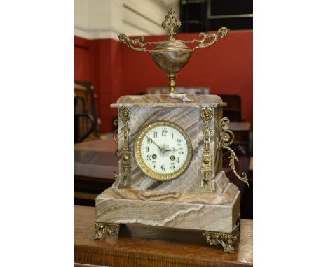 A French marble mantel clock.