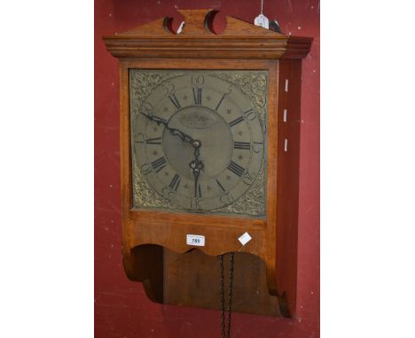 An 18th century thirty hour longcase clock movement, square brass dial signed John Porthouse, Penrith adapted in a later ligh