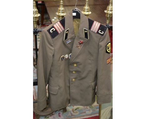 A Russian Army officers jacket with badges