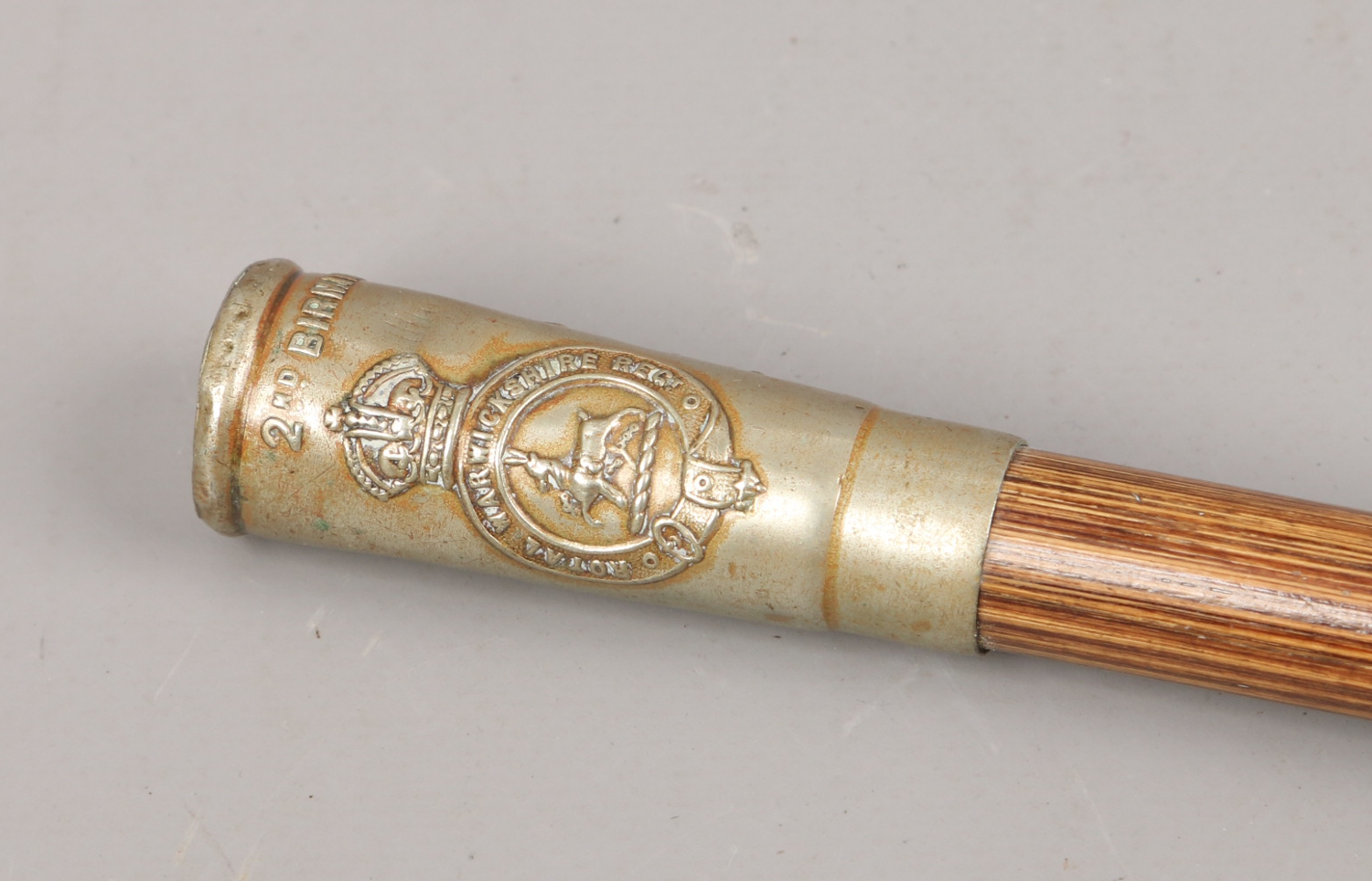 A vintage swagger stick from the Royal Warwickshire regiment 2nd