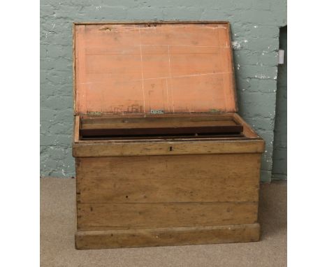 A Victorian pine cabinet makers tool chest.