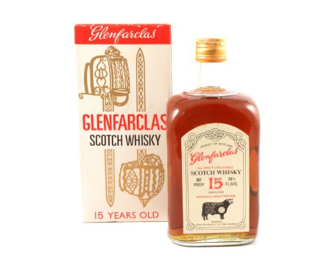 Glenfarclas, 15 year old, special bottling for The Aberdeen Angus Cattle Society, 1970s, single Speyside Scotch whisky, 80 pr