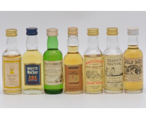 Collection of fifty four assorted blended miniature Scotch whiskies, 1980s-early 1990s bottlings, including:Benveg, Fine Old 