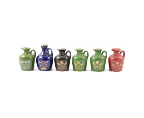 Twenty four assorted Rutherford's ceramic decanters, blended Scotch whisky, various series, each 5cl, 40%.Qty: (24)