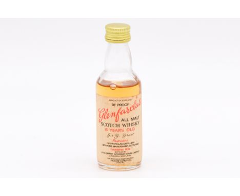 Glenfarclas, 8 year old, single Speyside malt Scotch whisky, 1970s bottling, 70º proof, 1 3/4fl oz (5cl)Glenfarclas, 25 year 