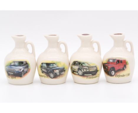 Twenty four assorted Rutherford's white ceramic decanters, blended Scotch whisky, Austin Mini series, Caravan series, Land Ro