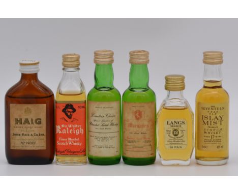 Twelve assorted miniature blended Scotch whiskies, mostly 1980s bottlings, including:Islay Mist, 17 year old, 5cl, 43%;Isle o