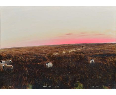 Peter Brook (British 1927-2009) Pennine Way – Evening Light. Signed and titled, oil on board.50.5cm x 70.5cm (19.75in x 27.75