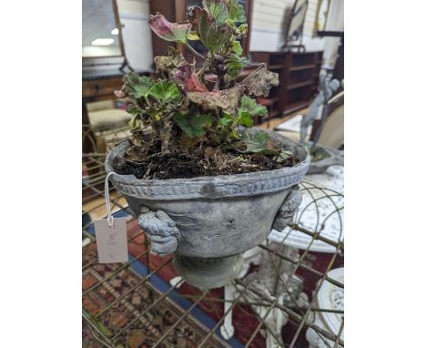 A Victorian lead pedestal planter, height 22cm