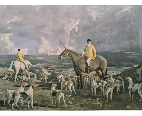 After Alfred J. Munnings, colour print, 'The Kilkenny hounds', signed in pencil, 46 x 65cm