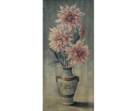 After Tretchikoff, colour print, Chrysanthemums in a Chinese vase, signed in the plate and also appears to be signed in penci