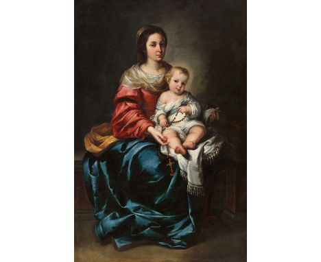 Bartolomé Esteban Murillo, RosenkranzmadonnaÖl auf Leinwand (doubliert). 167,2  x 112 cm.Signiert unten links: Murillo f:.Pro