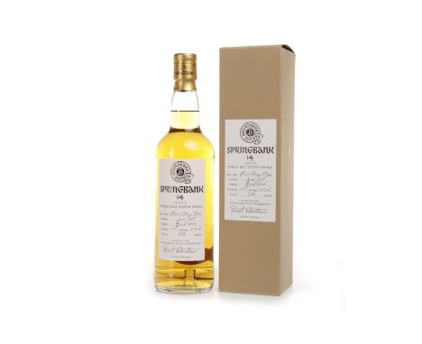SPRINGBANK 1995 AGED 14 YEARS SOCIETY BOTTLINGActive. Campbeltown, Argyll.Distilled June 1995, matured in a fresh sherry pipe