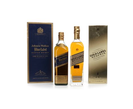 JOHNNIE WALKER BLUE LABELBlended Scotch Whisky. Bottle no. V13053 JW. 75cl, 43% volume, in presentation box.  JOHNNIE WALKER 