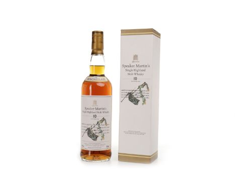 MACALLAN 10 YEAR OLD SPEAKER MARTIN'S Active. Craigellachie, Moray. Specially selected by Speaker of the House of Commons Mic