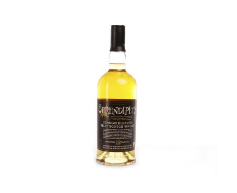 SERENDIPITY GUARANTEED 12 YEARS OLDBlended Malt Scotch WhiskyA blend of Ardbeg and Glen Moray. 70cl, 40% volume.   CONDITION 