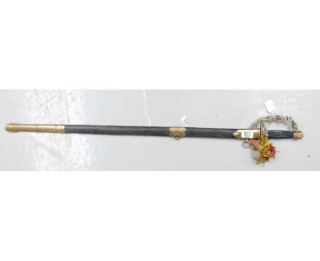 Five Ball British Infantry Sword: with sword knot &amp; scabbard