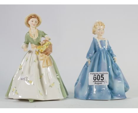 Royal Worcester Lady Figures: Spring Morn &amp; Grandmothers Dress(2)