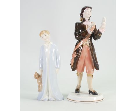 Coalport Figure Prince Charming: limited edition, together with Royal Worcester Child Figure And Straight to bed. (2)