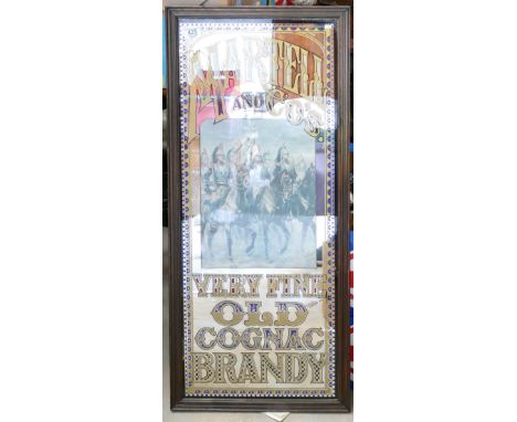 Large Martell Very Fine Old Cognac Brandy Pub Advertising Mirror: height 92cm x width 40cm