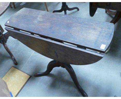 19th Century Oak Drop Leaf Tripod table: