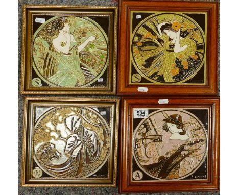 Maw & Co Rare and Vintage England antique art nouveau majolica tile c1900 
