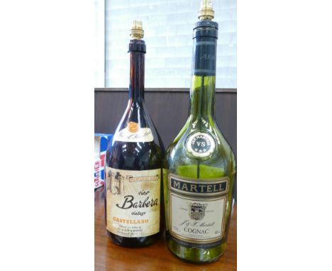 Converted 3.78 L Martell Bottle Lamp Base &amp; Shade: together with Vino Barbera similar item(2)