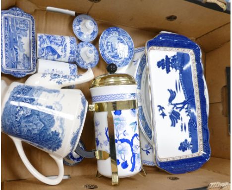 A Collection of Blue &amp; White Pottery to include: Spode Italian, Royal Doulton, Royal Grafton  etc (10 items)