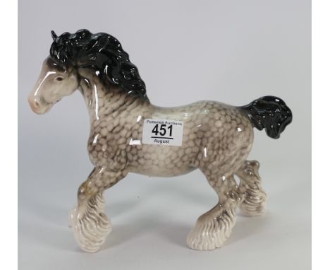 Beswick Rocking Horse Grey Cantering Shire: front left and rear right legs restuck