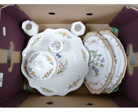 A mixed collection of items to include: Aynsley Cottage Garden items, Spode Lobelia  patterned platters etc