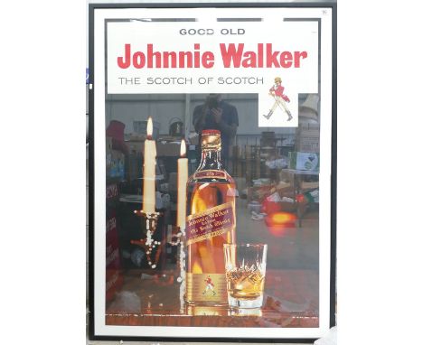 Very Large Johnnie Walker 1950 Framed Advertising Poster: The Scotch of Scotch, 166cm height and 115cm