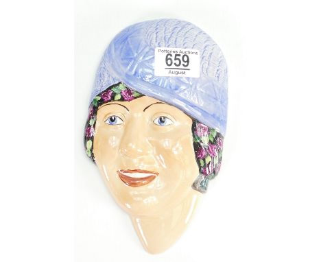 Peggy Davies Clarice Cliff face wall plaque: