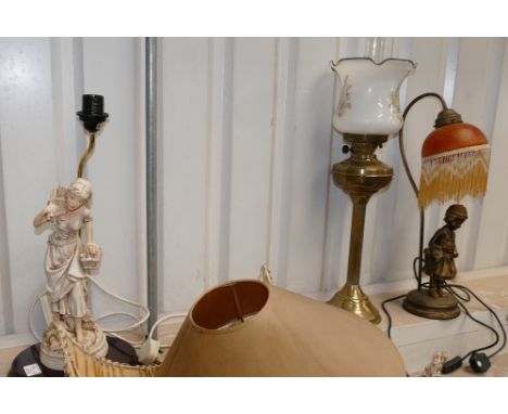 Two Large Resin Lamp bases: together with reproduction oil lamp(3)