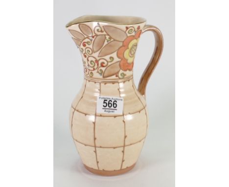 Bursley Ware Charlotte Rhead TL3 Patterned Pottery: Water Jug, height 24cm