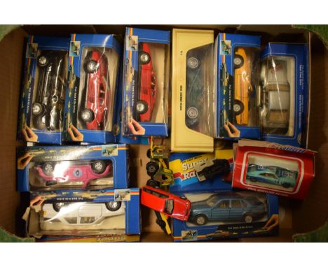 A collection of toys and boxed model cars to include Lesney Sambron Jacklift and Super Racers etc (Qty).  