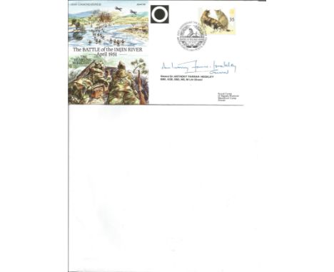 General Sir Anthony Farrar-Hockley signed The Battle of the Imjin River Army Communications 15 cover JS(AC)92. 35p GB stamp p