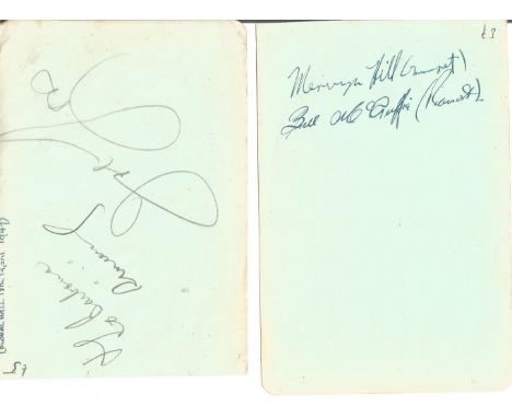 Joe Loss and his Orchestra signed on six album pages with 10x8 vintage portrait photo unsigned, has pre-printed autograph. Lo