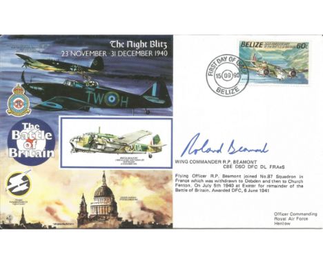 Battle of Britain Fighter Ace R P Beamont signed The Night Blitz 23-31st December official signed cover RAFA 20. Signed by Wi