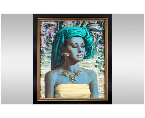 Tretchikoff Print Of The Burmese Girl, framed & glazed. 21x25''