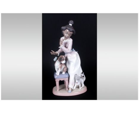 Lladro Figure 'My Turn' model number 6026, issued 1993-1997. Height 9.5'' in height. Mint condition.