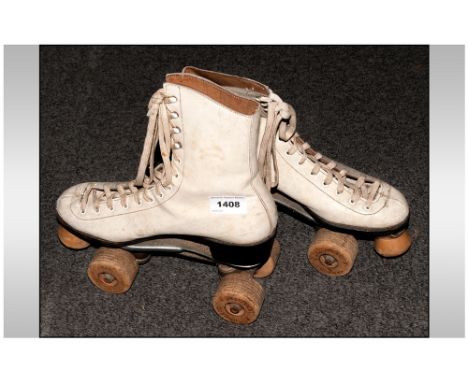 Pair Of Vintage Roller Skating Shoes Hamaco No 32 Tenacity
