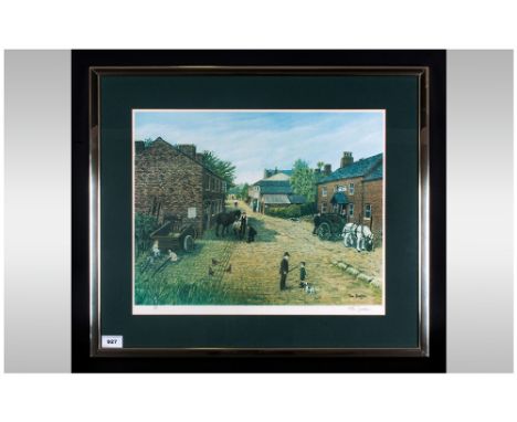 Tom Dodson Pencil Signed Ltd and Numbered Edition Colour Print - Titled ' The Village Smithy ' Num 114-850, Blind Stamp, Moun